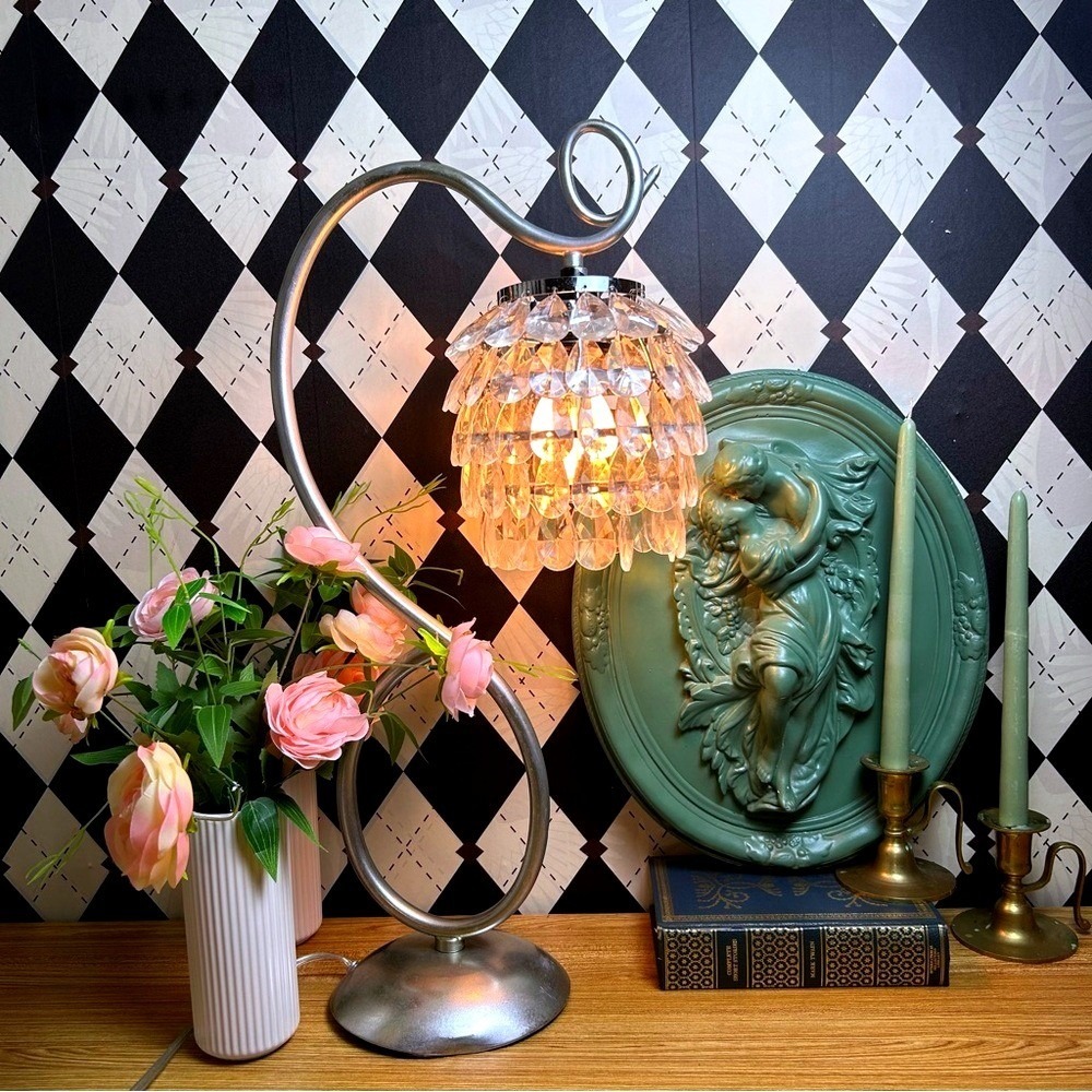 Darling Table Lamp – Metallic Sculptural Base‎ with Tiered Acrylic Drops - Picture 8 of 14